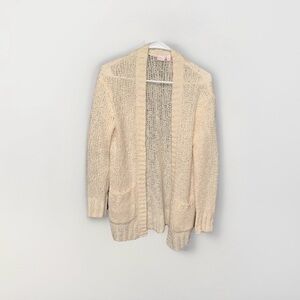 Women's Cream Open-Front Sweater